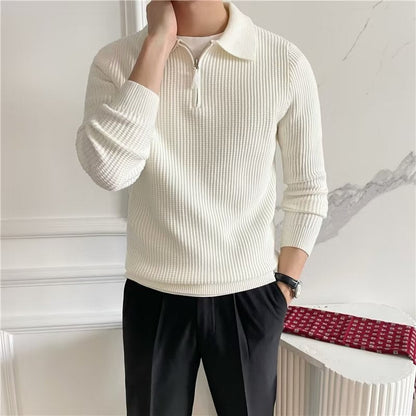 Cedric | Men's Zip-Up Collared Sweater