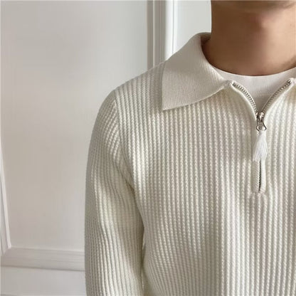 Cedric | Men's Zip-Up Collared Sweater