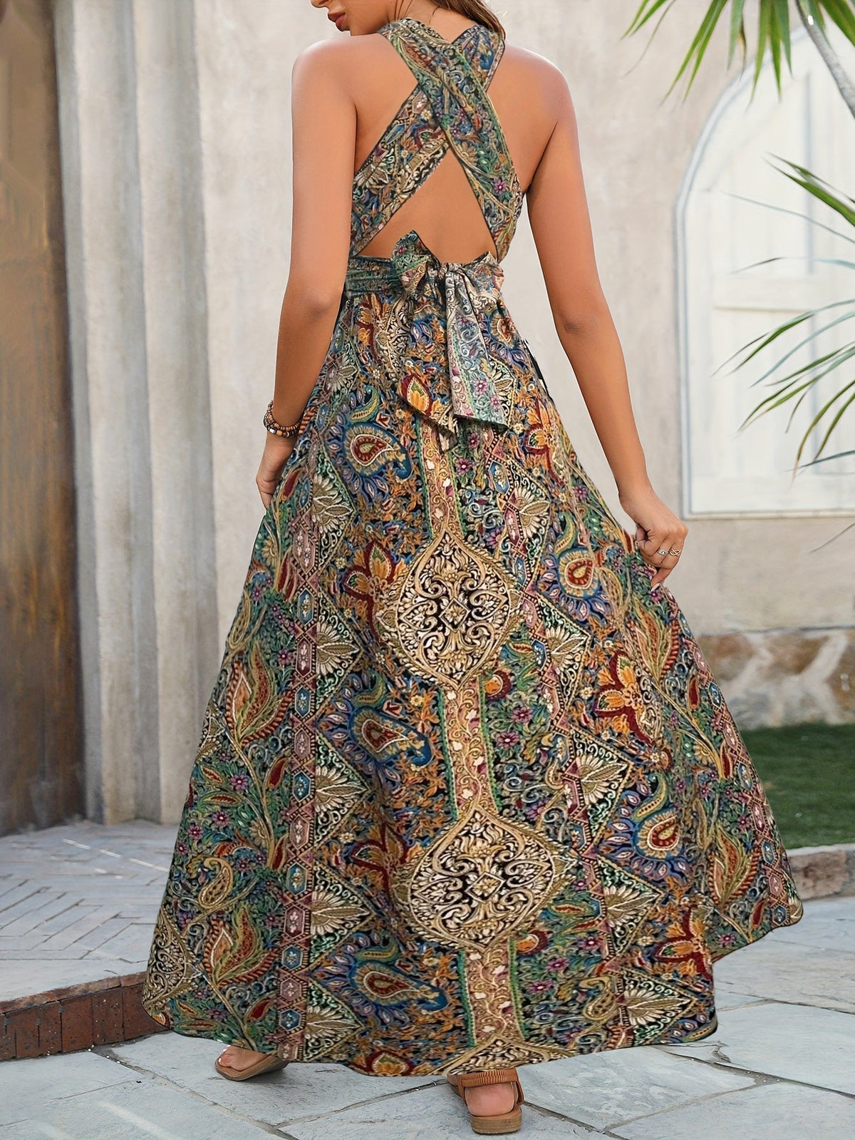 Charlene | Women's High Slit Halter Maxi Dress