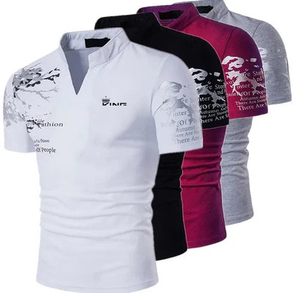 Christopher | Men's V-Neck Slim Fit Polo Shirt