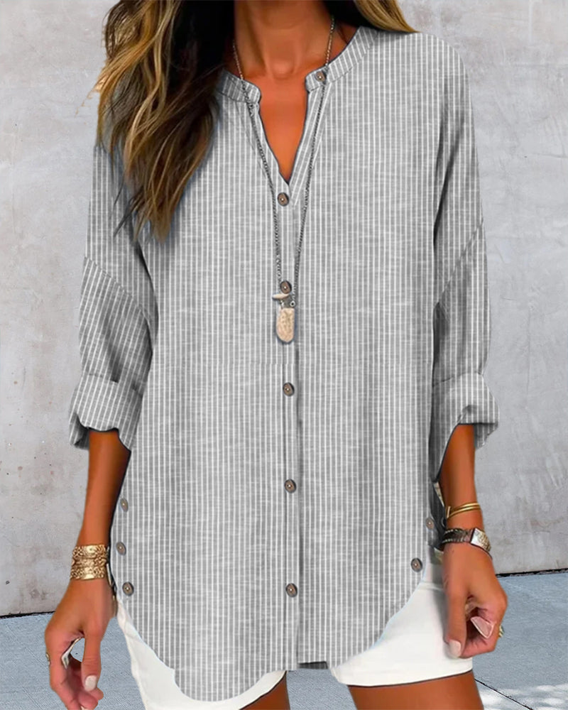 Christy | Women's Button-Down Striped Blouse