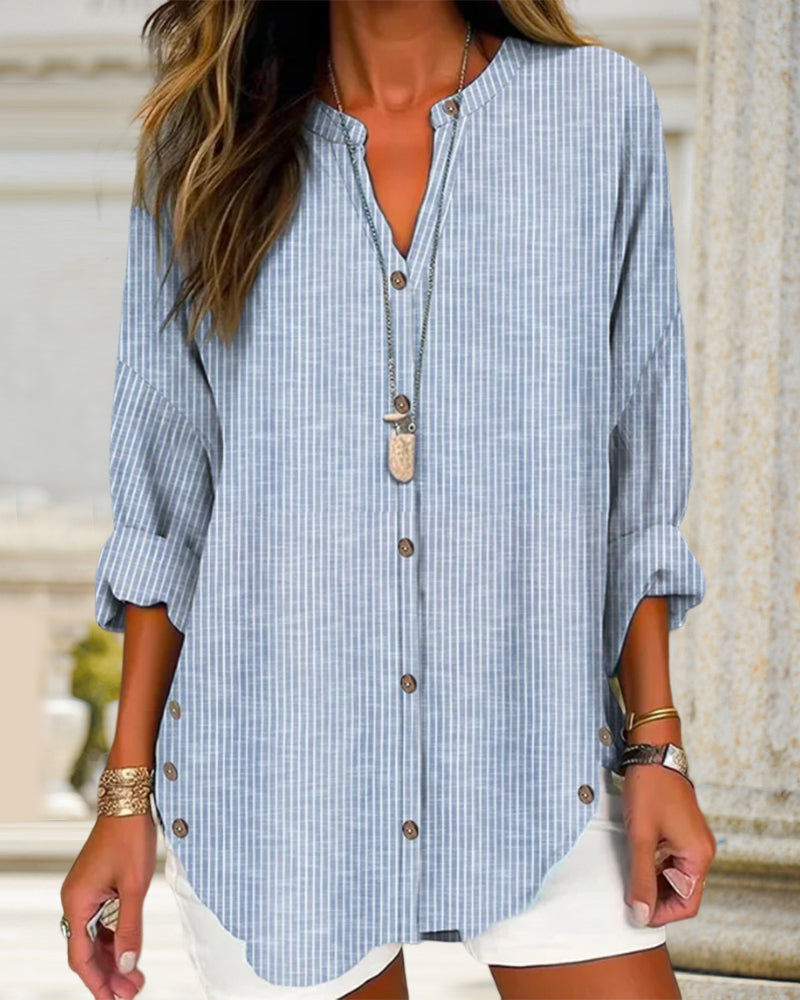 Christy | Women's Button-Down Striped Blouse