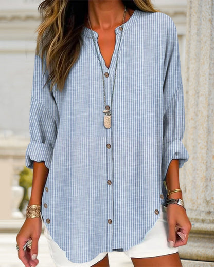 Christy | Women's Button-Down Striped Blouse