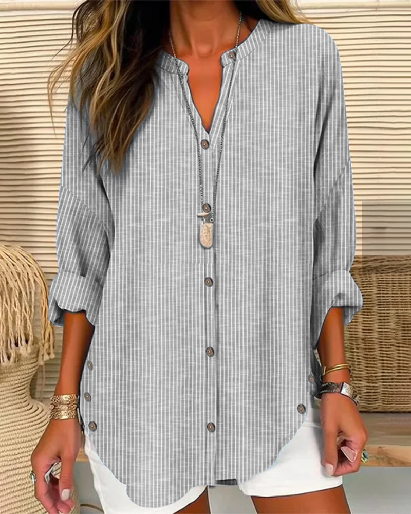 Christy | Women's Button-Down Striped Blouse