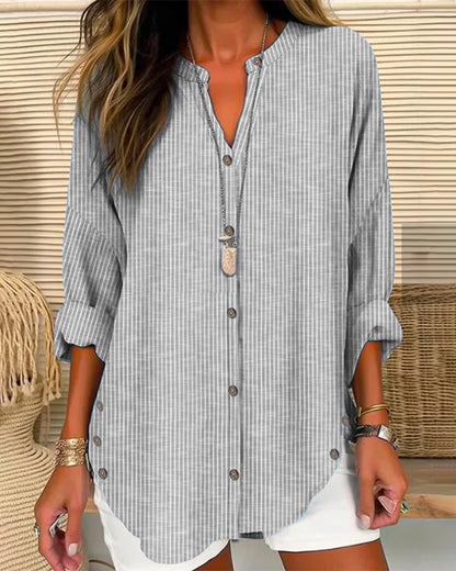 Christy | Women's Button-Down Striped Blouse