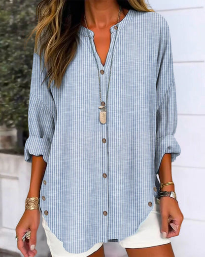 Christy | Women's Button-Down Striped Blouse
