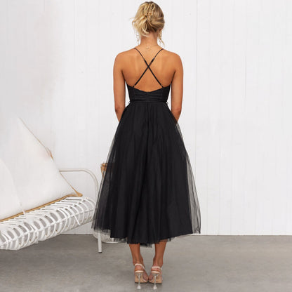 Cindy | Women's Spaghetti Strap A-Line Midi Dress