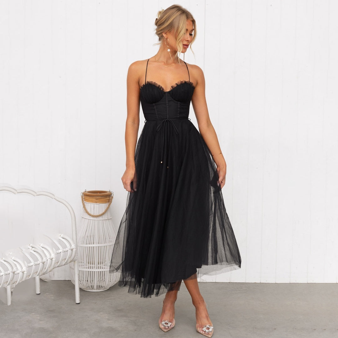 Cindy | Women's Spaghetti Strap A-Line Midi Dress