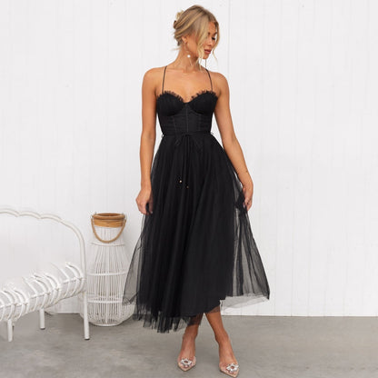 Cindy | Women's Spaghetti Strap A-Line Midi Dress
