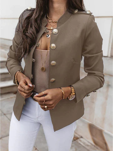 Clara | Women's Button Front Fitted Military Jacket