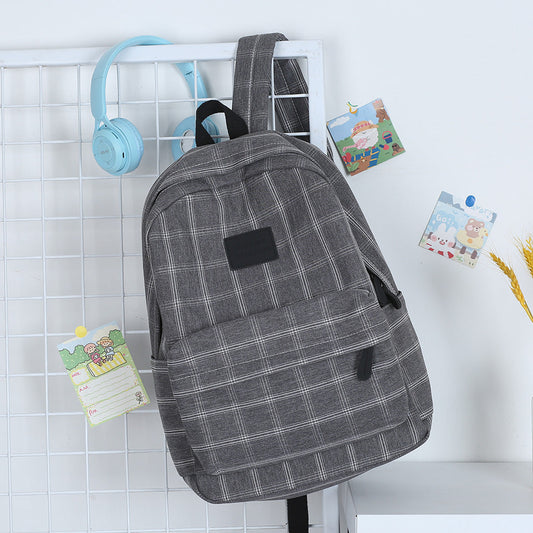 Classic Plaid School Backpack