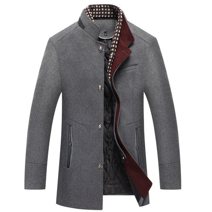 Colin | Men's Stand Collar Mid-Length Coat