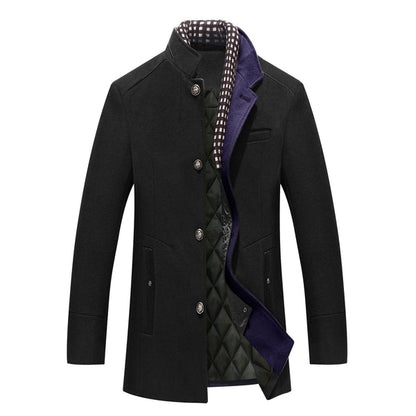 Colin | Men's Stand Collar Mid-Length Coat