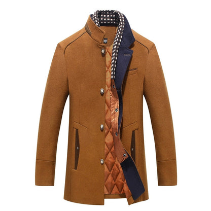 Colin | Men's Stand Collar Mid-Length Coat