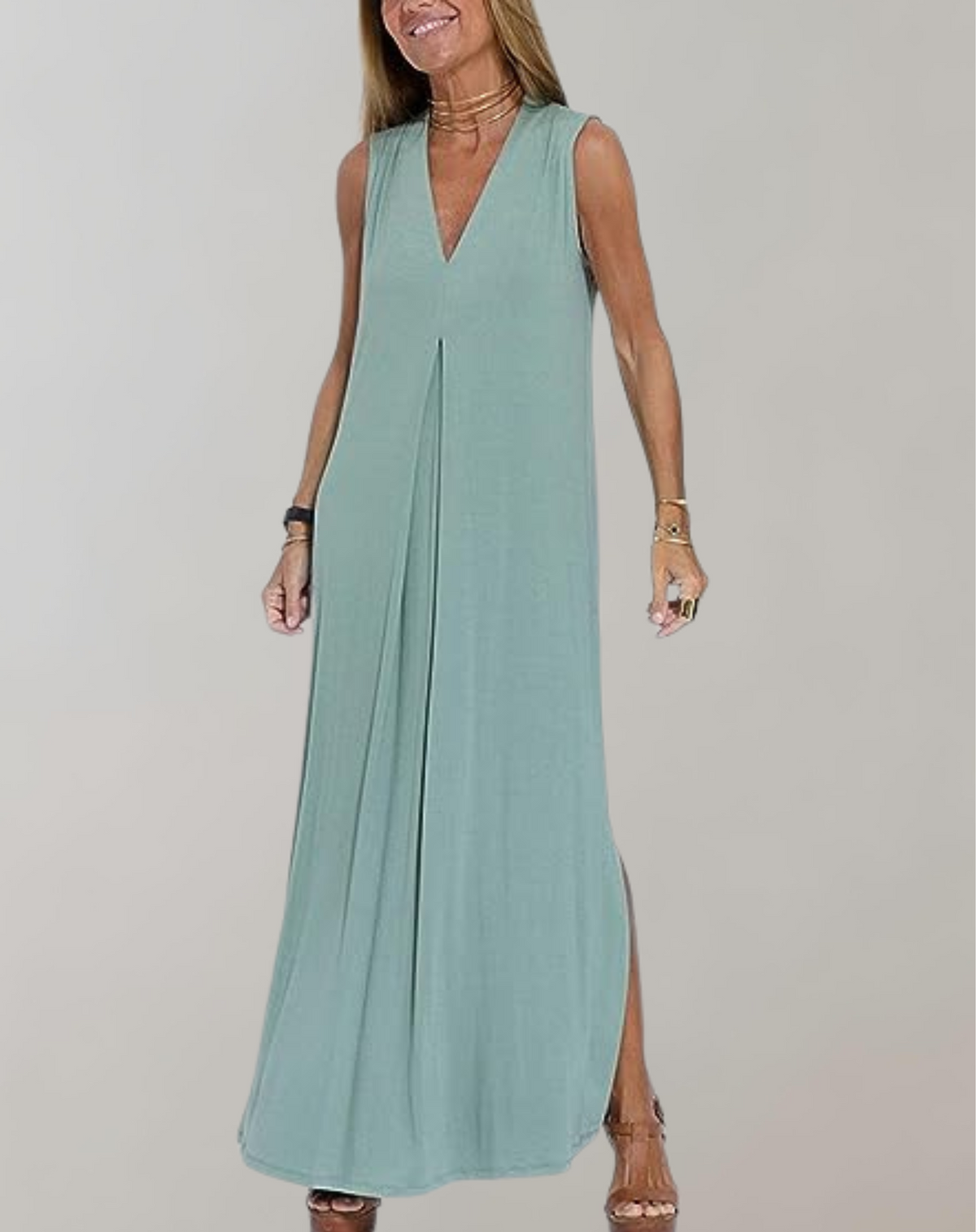 Crystal | Women's Sleeveless V-Neck Maxi Dress