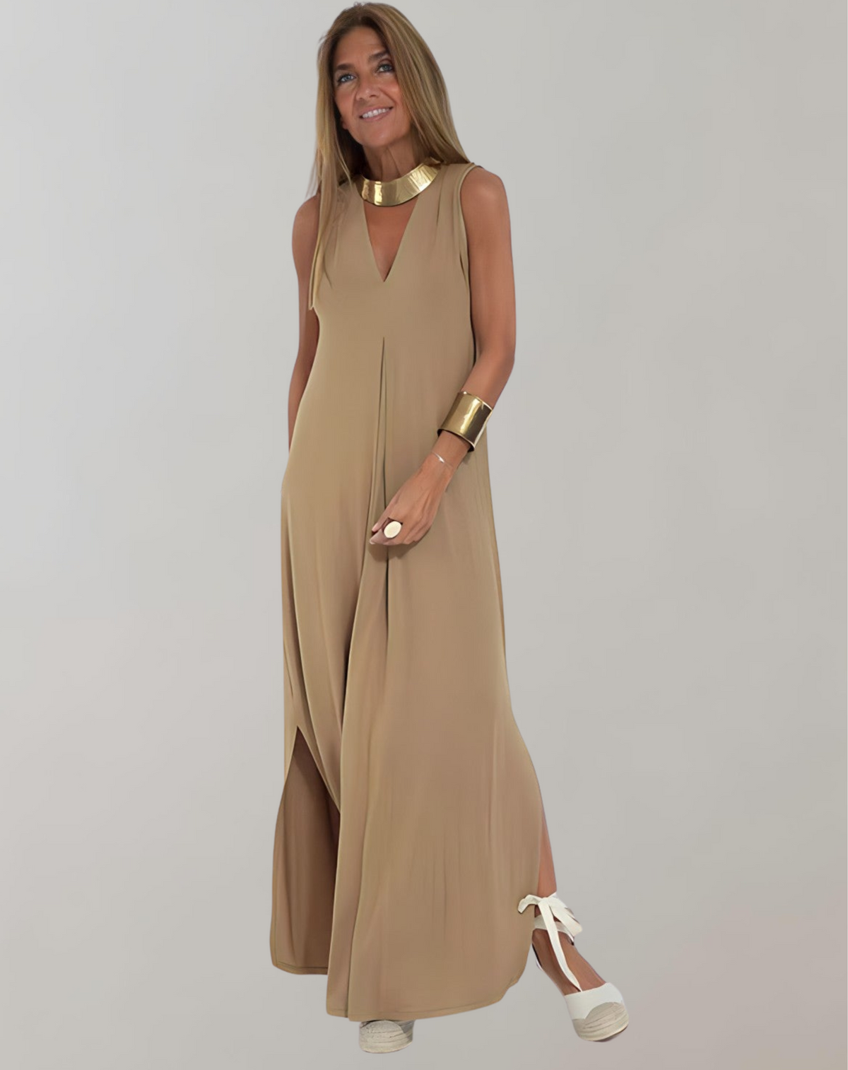 Crystal | Women's Sleeveless V-Neck Maxi Dress