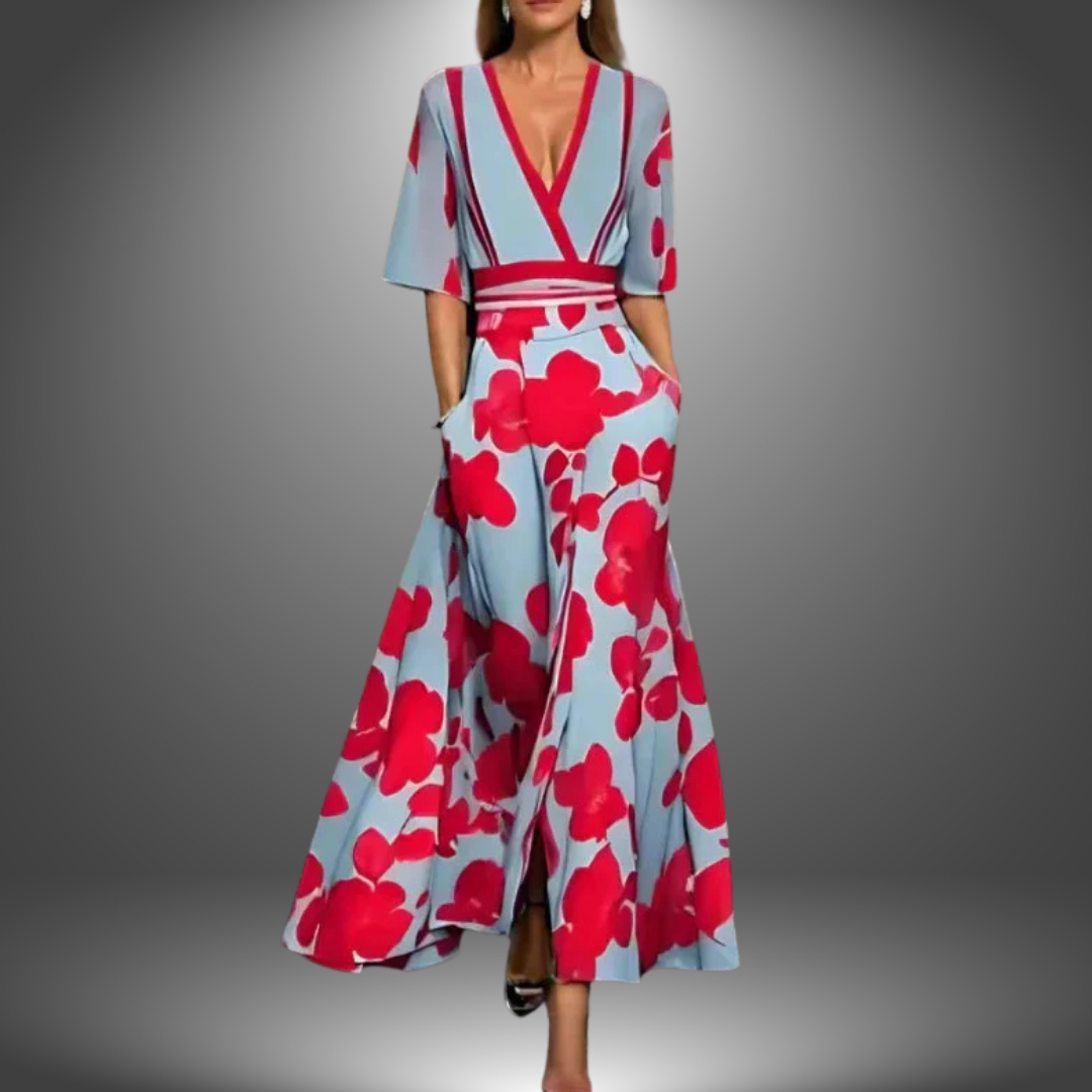 Crystal | Women's V-Neck Wrap Maxi Dress