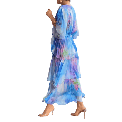 Crystal | Women's V-Neck Wrap Midi Dress