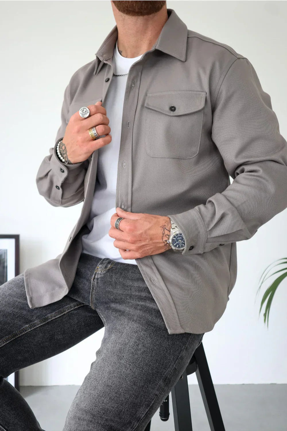 Cyrus | Men's Long Sleeve Shirt Jacket