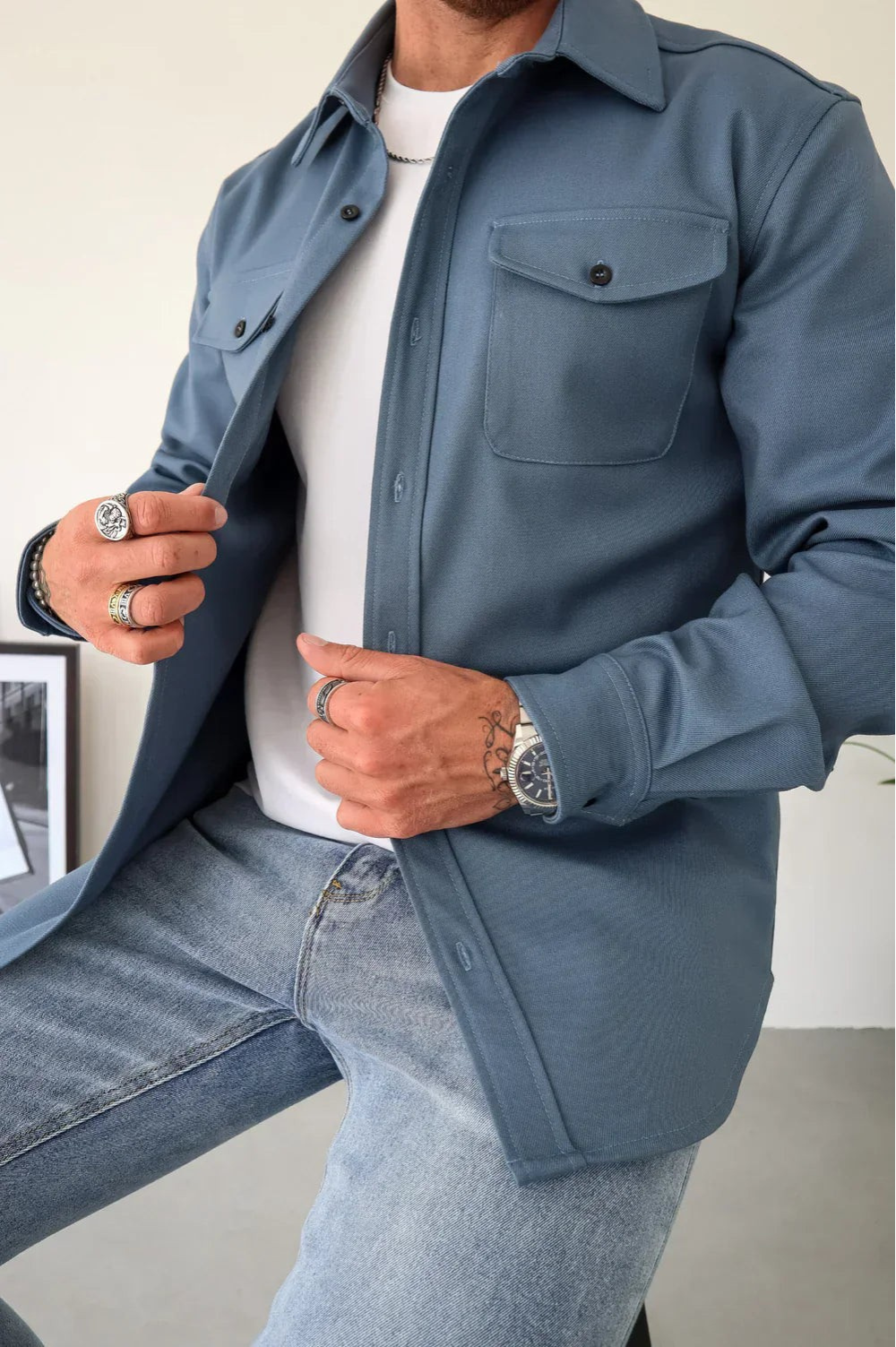 Cyrus | Men's Long Sleeve Shirt Jacket