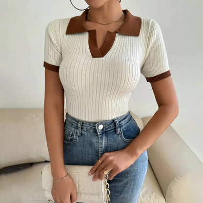 Dana | Women's Fitted Ribbed Polo Shirt
