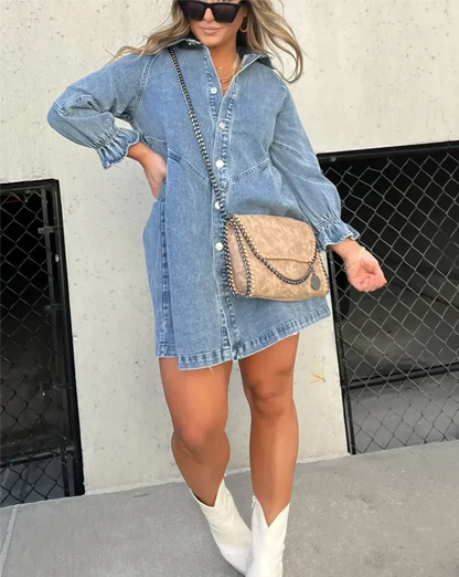 Daniela | Women's Button-Down Shirt Dress Mini
