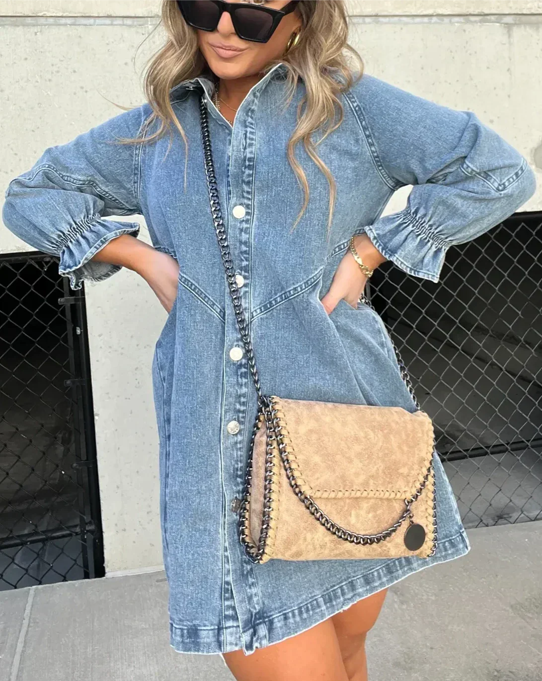 Daniela | Women's Button-Down Shirt Dress Mini