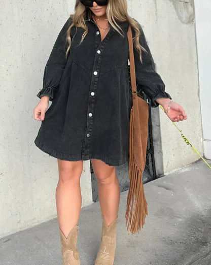 Daniela | Women's Button-Down Shirt Dress Mini
