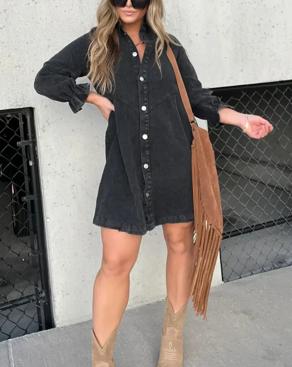 Daniela | Women's Button-Down Shirt Dress Mini