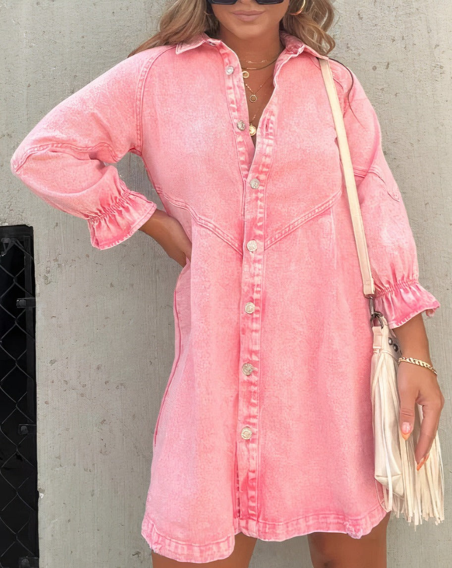 Daniela | Women's Button-Down Shirt Dress Mini