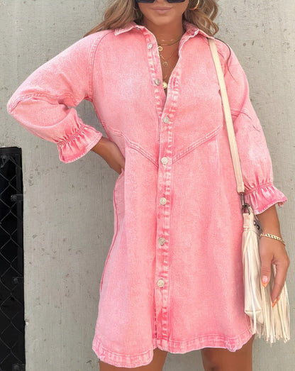 Daniela | Women's Button-Down Shirt Dress Mini