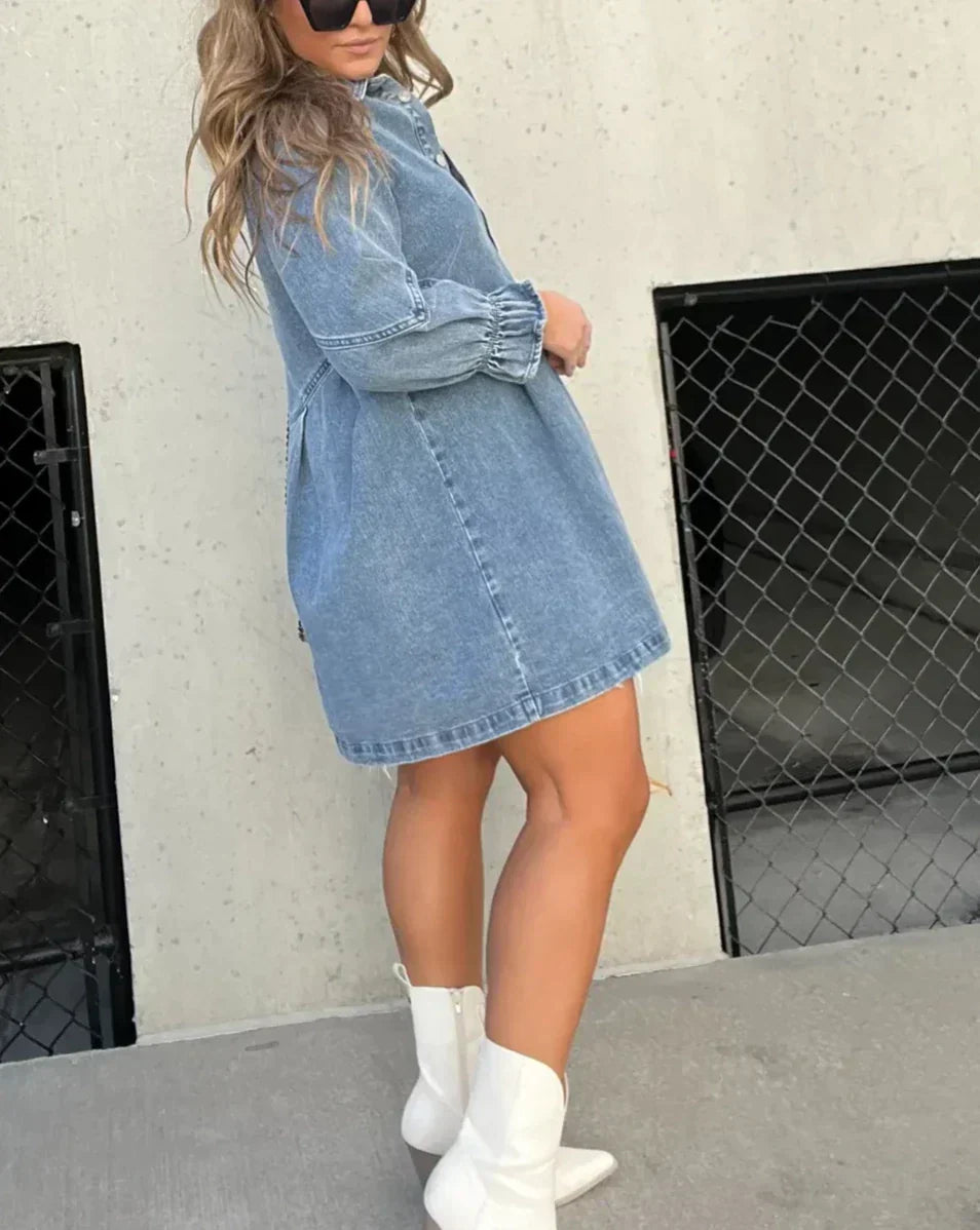 Daniela | Women's Button-Down Shirt Dress Mini