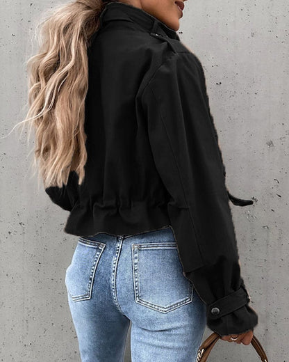 Danielle | Women's Cropped Button-Down Utility Jacket