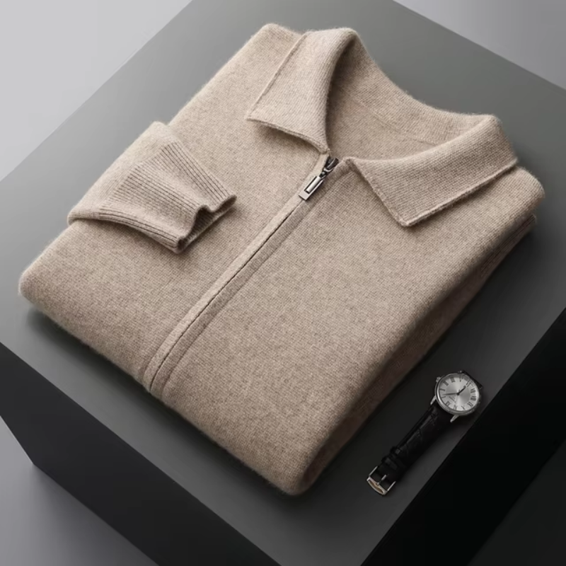 Darryl | Men's Full Zip Collared Sweater Jacket