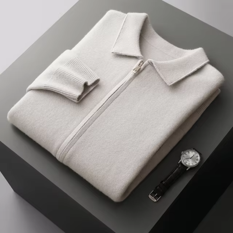 Darryl | Men's Full Zip Collared Sweater Jacket