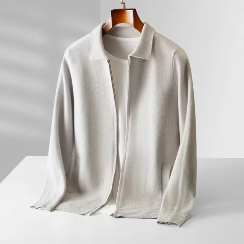 Darryl | Men's Full Zip Collared Sweater Jacket