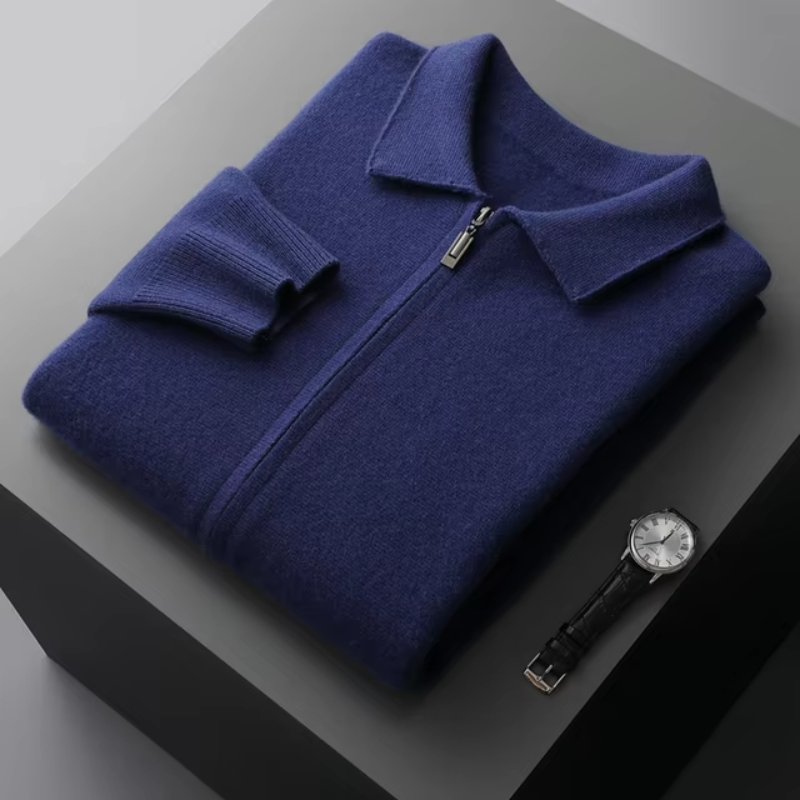 Darryl | Men's Full Zip Collared Sweater Jacket