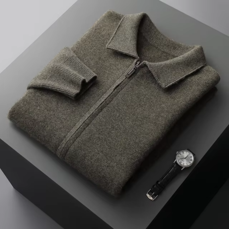 Darryl | Men's Full Zip Collared Sweater Jacket