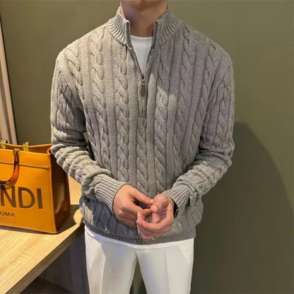 Deacon | Men's Zip-Up Cable Knit Sweater