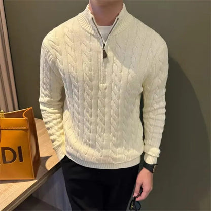 Deacon | Men's Zip-Up Cable Knit Sweater