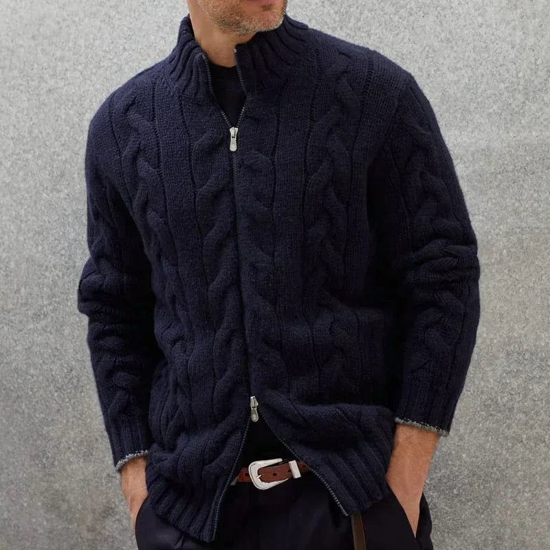 Deacon | Men's Zip-Up Cable Knit Sweater
