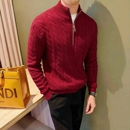 Deacon | Men's Zip-Up Cable Knit Sweater