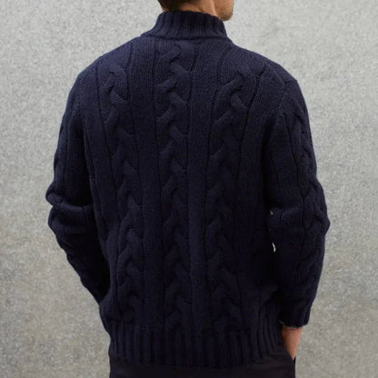 Deacon | Men's Zip-Up Cable Knit Sweater