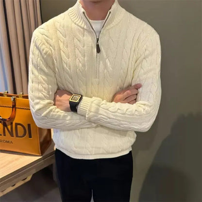 Deacon | Men's Zip-Up Cable Knit Sweater