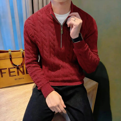 Deacon | Men's Zip-Up Cable Knit Sweater