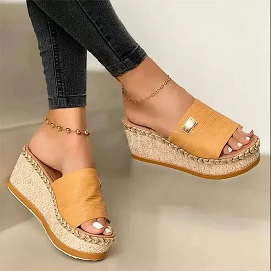 Debra | Women's Espadrille Wedge Slide Sandals