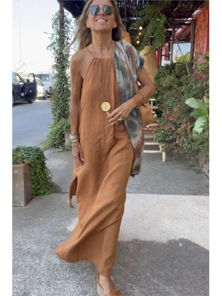 Delilah | Women's Sleeveless A-Line Maxi Dress