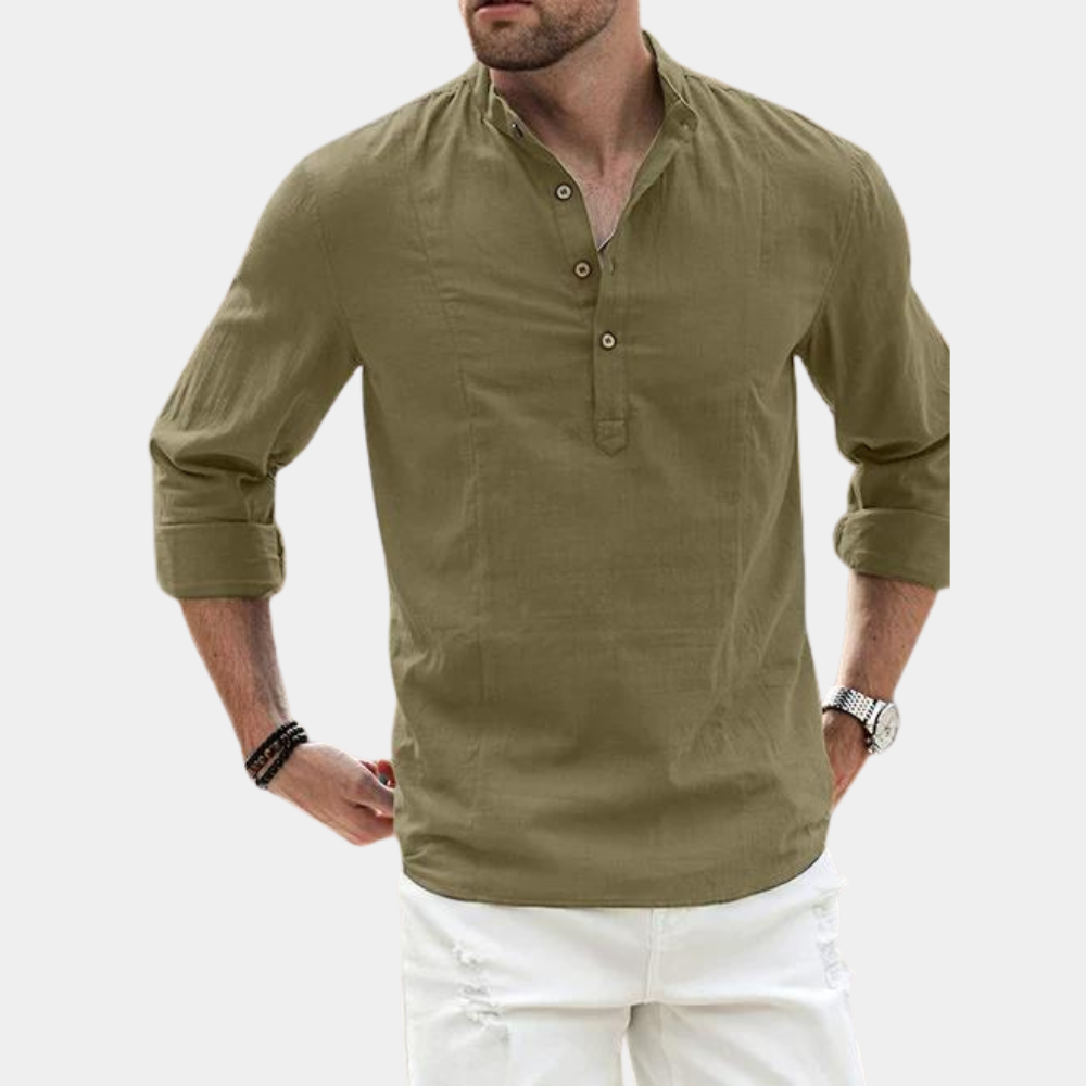 Dennis | Men's Long Sleeve Henley Shirt