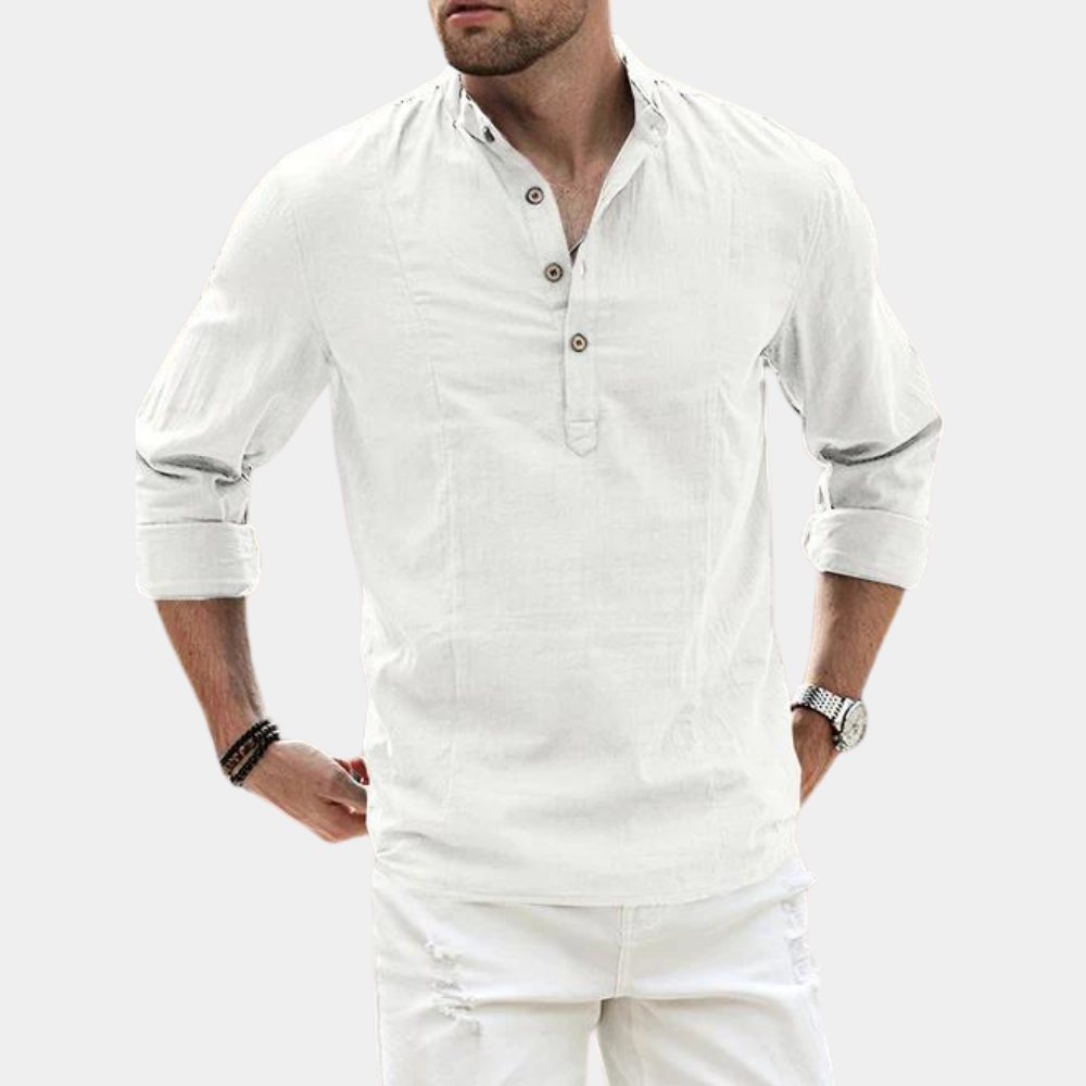 Dennis | Men's Long Sleeve Henley Shirt