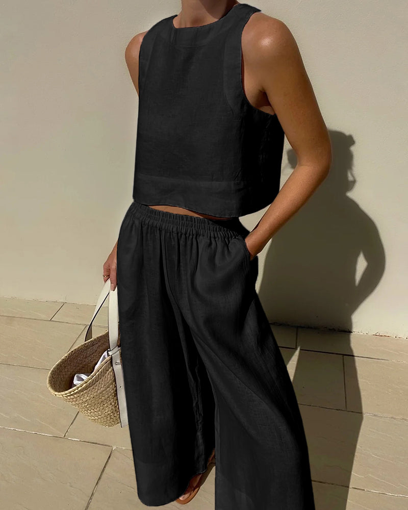 Destiny | Women's Cropped Sleeveless Two-Piece Set
